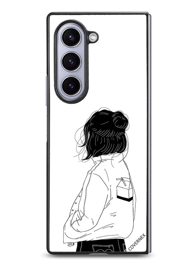 Covernex Samsung Galaxy Z Fold6 Protective Case Cover Girl Think Very Deep - Image 1