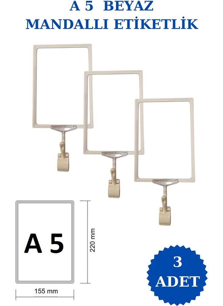 İstanbul Manken Istanbul Model 3 Pieces A5 Latch Shelf Tag Basket Tag Framed Label Holder Donkey Hanger Tag