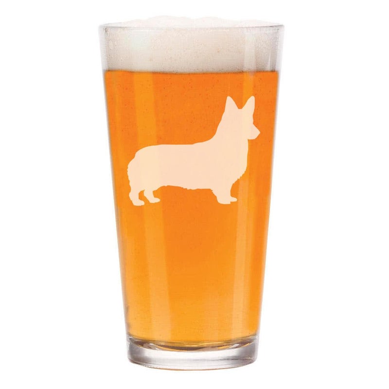 mip MIP 16 oz Beer Pint Glass Corgi 