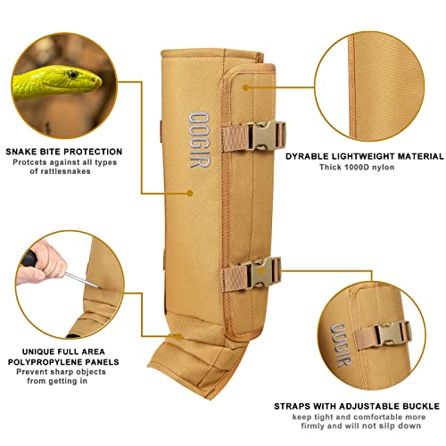 QOGIR Snake Gaiters for Hunting: Durable Snake Guards, Snake Gaiter Leggings for Men & Women, Snake Bite Protection for Lower Legs, Snake Proof Gaiters with Adjustable Size(Mud Color) - Image 2