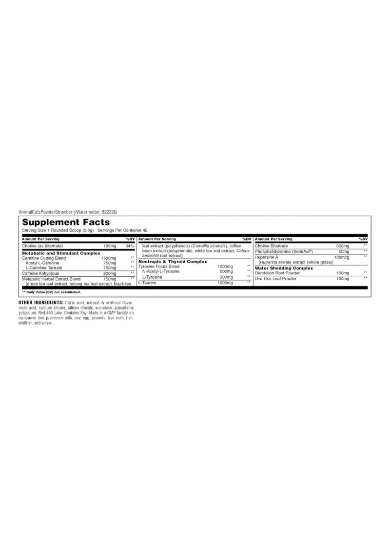 ANIMAL Animal Cuts Powder - Metabolic Enhancer, Nootropics, Carnitine, Tyrosine, Diuretic, Great Tasting  - Image 3