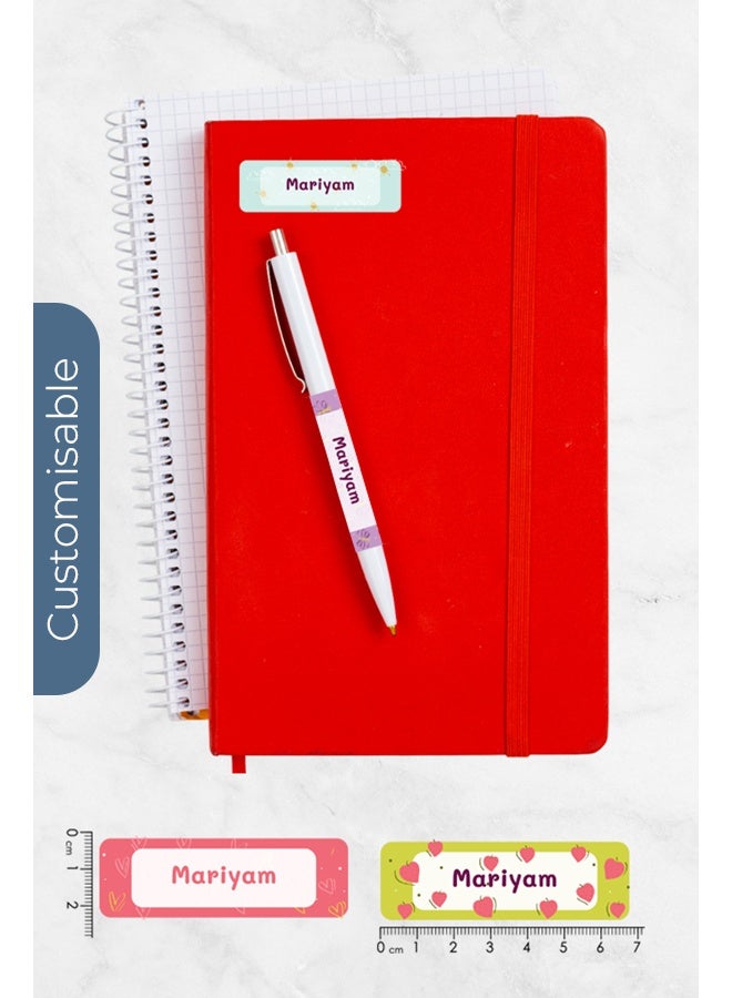 شير ذا لوف  ملصقات أسماء مخصصة برسومات فواكه مرحة – ملصقات مدرسية زاهية ومرحة - Image 2