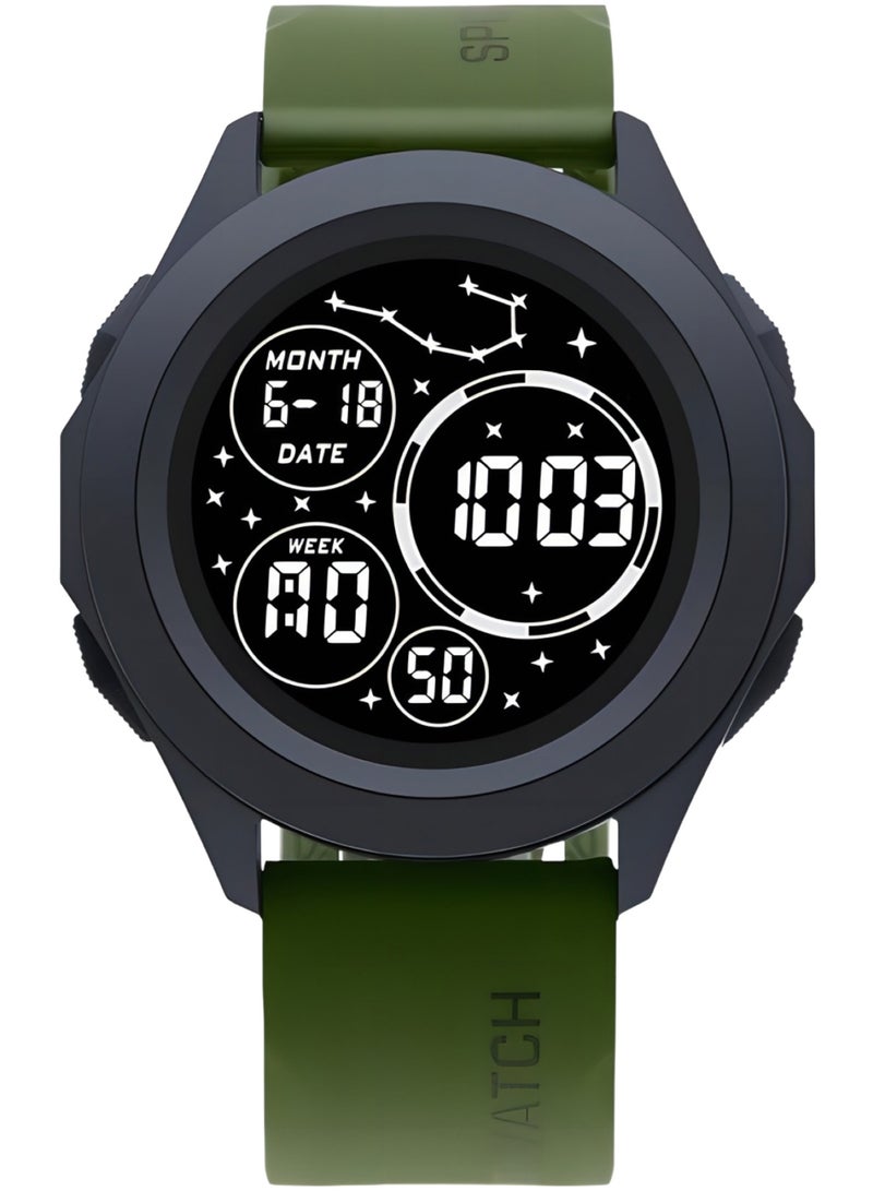 Kids Digital Sports Watch with Luminous Display Time Date Alarm Stopwatch Water Resistant Electronic Watch for Boys Girls Round LED Screen - Image 1