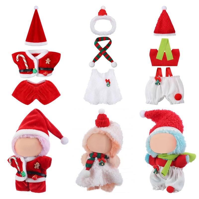 Simgoing 3 Pack Christmas 17cm Doll Clothes Set Cute Santa Stylish Outfit for Christmas Dressed up Doll Accessories Not Included Dolls - Image 3