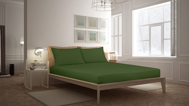 Royale Linens Fitted Sheet California King - Hotel Quality -1800 Wrinkle & Fade Resistant - Bottom Sheet - Deep Pocket Stretches Up to 16"" - Fitted Sheet Only - Elastic Sheet (King Cal  Hunter Green) - Image 5