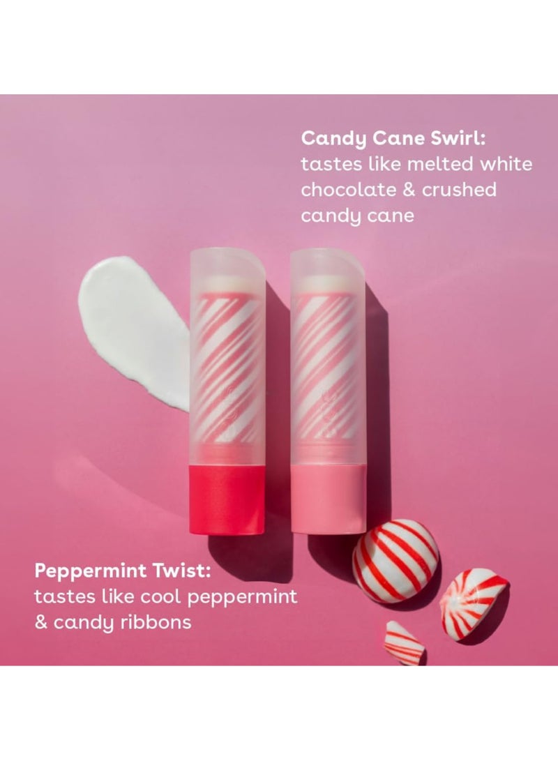EOS Holiday Lip Balm Sticks Peppermint Twist & Candy Cane Swirl 0.14 oz, 2 Pack - Image 2