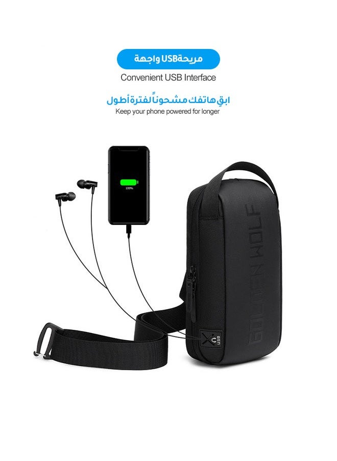 جولدن وولف - حقيبة صدر رجالية بسيطة وعصرية مقاومة للماء - Image 1