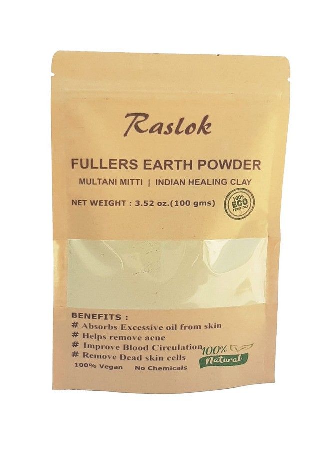 Raslok 100% Pure Fullers Earth Powder | Multani Mitti Organic For Face| Bentonite Clay Mask| No Added Fragrance| Natural Face Mask Mud Mask Pack (3.52 Oz.) | Multani Matti Powder | Indian Healing Clay  - Image 2