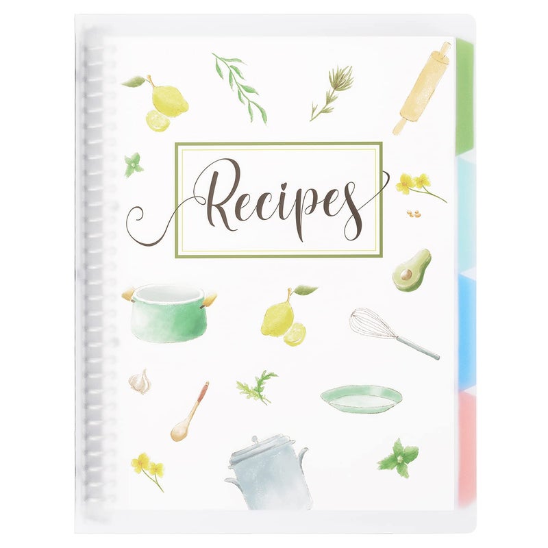 SOLIGT Recipe Book to Write in Your Own Recipes, 8.5" x 11" Personal Blank Recipe Notebook, Removable Hardcover Recipe Journal Book Binder with 8 Dividers and 24 Tabs, Hold up to 240 Recipes - Image 1