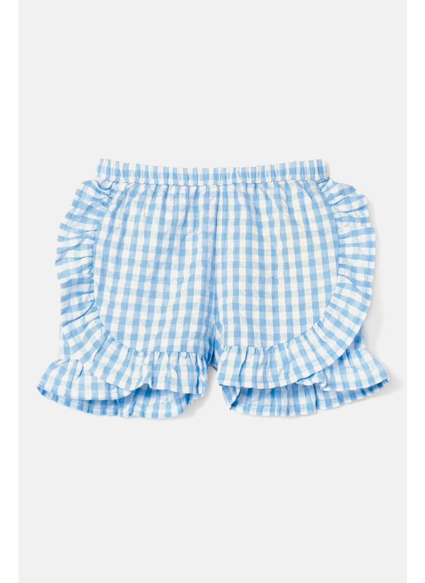 Tchibo - Kids Girl Gingham Woven Short, Light Blue and White - Image 1