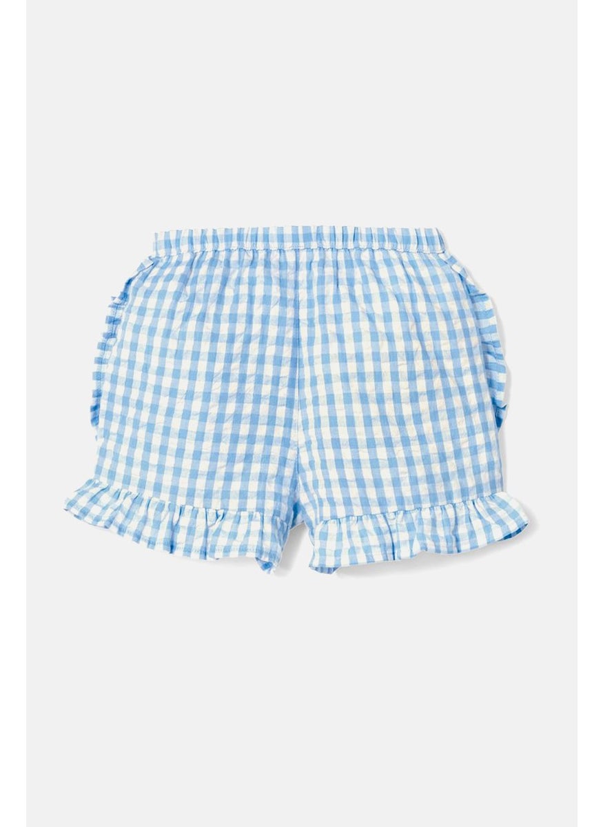 Tchibo - Kids Girl Gingham Woven Short, Light Blue and White - Image 1