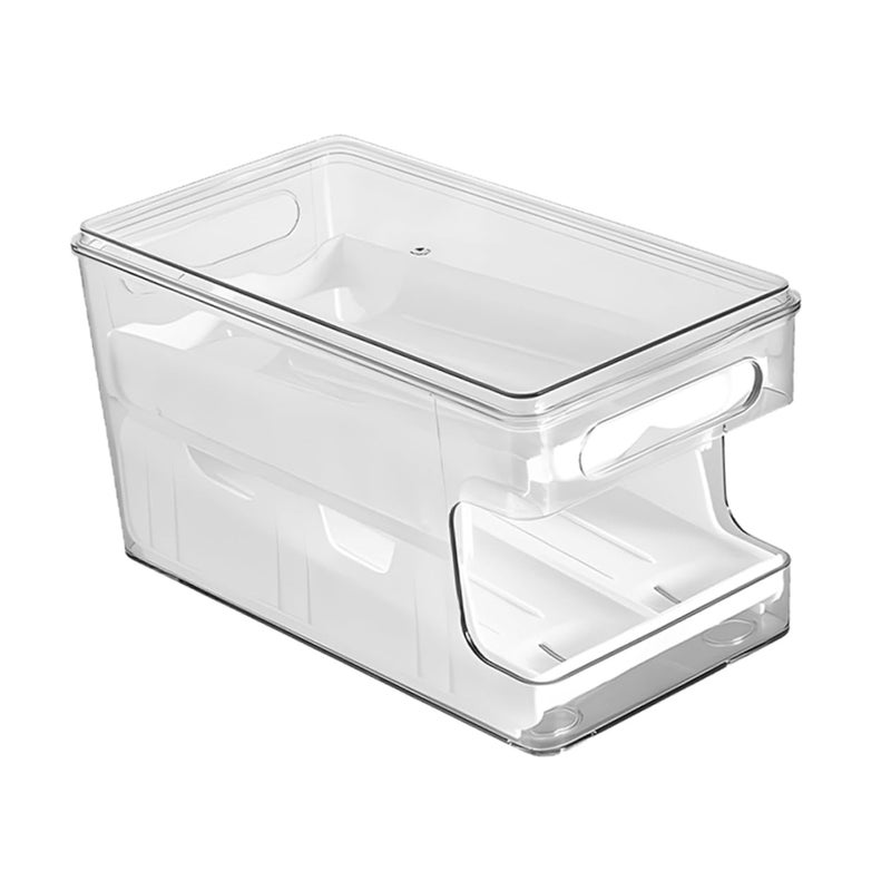 Transparent Double Layer Stackable Egg Holder Fridge Storage Box For Refrigerator And Freezer - Image 2