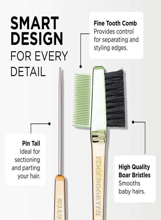 ستايل فاكتور فرشاة ومشط ستايل فاكتور إيدج بوستر® الصغيرة | فرشاة شعر الأطفال/فرشاة سفر مع علبة صغيرة | حجم مناسب للسفر، شعيرات خنزير برية مزدوجة الأطراف ومشط ذو طرف مدبب للحواف والفرق والتصفيف | وردي/أبيض - Image 4