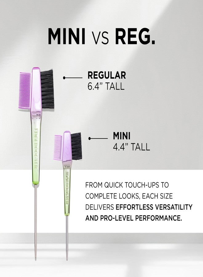 ستايل فاكتور فرشاة ومشط ستايل فاكتور إيدج بوستر® الصغيرة | فرشاة شعر الأطفال/فرشاة سفر مع علبة صغيرة | حجم مناسب للسفر، شعيرات خنزير برية مزدوجة الأطراف ومشط ذو طرف مدبب للحواف والفرق والتصفيف | وردي/أبيض - Image 5
