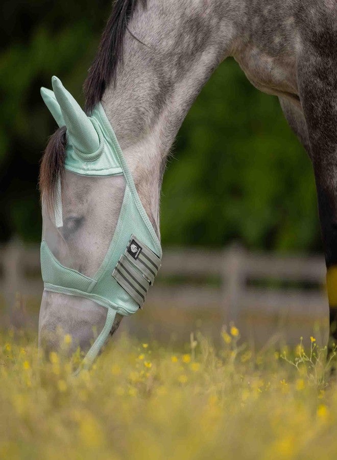 Equinavia Algard Soft Mesh Long Nose Fly Mask - Misty Jade - Horse - Image 3