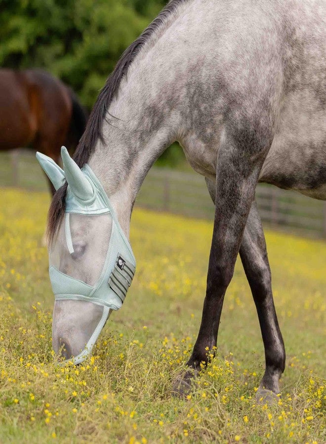 Equinavia Algard Soft Mesh Long Nose Fly Mask - Misty Jade - Horse - Image 1