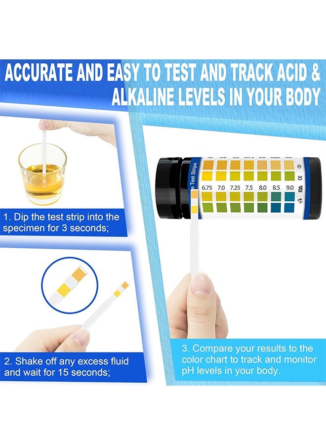 Generic 100pcs pH Test Strips 4.5 to 9.0 for Urine and Saliva Body pH Testing Urinalysis Reagent Test Strips for Acidity and Alkalinity Alkaline Diet Food and Acid pH Testing  - Image 3