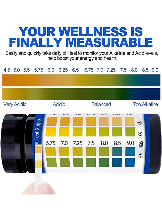 Generic 100pcs pH Test Strips 4.5 to 9.0 for Urine and Saliva Body pH Testing Urinalysis Reagent Test Strips for Acidity and Alkalinity Alkaline Diet Food and Acid pH Testing  - Image 4