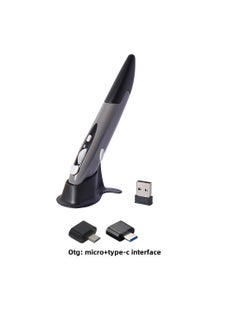 2.4G Wireless Pen Mouse Creative Vertical Handwriting Gray (with two interfaces OTG adapter)