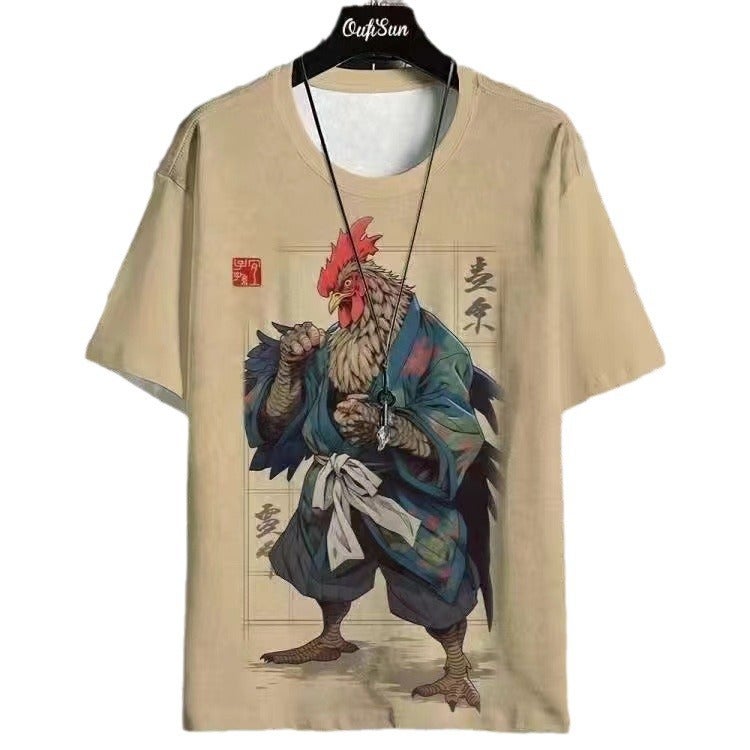 E-Commerce 3D Digital Printing Blue Wolf Totem T-Shirt Casual Loose Fashion Sports Men'S A Generation Of Hair - Image 5