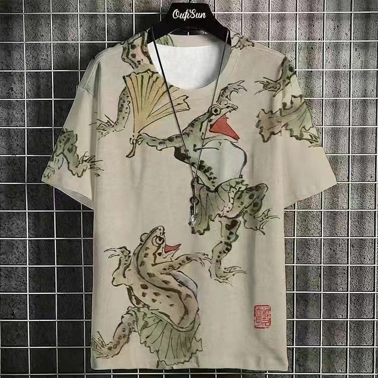 E-Commerce 3D Digital Printing Blue Wolf Totem T-Shirt Casual Loose Fashion Sports Men'S A Generation Of Hair - Image 4