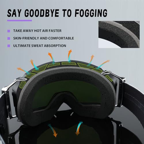 VOZAPOW Dirt Bike Goggles Over Glasses Anti-Fog, Motorcycle Protective Eyewear Motocross Goggles for Men Women - Image 5