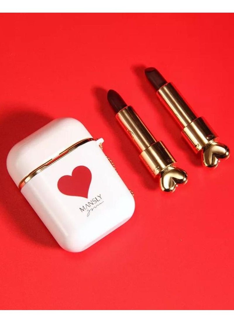 MANSLY Lipstick Dual Color Silky Velvet Matte 2Pcs by Heng Fang - Image 5