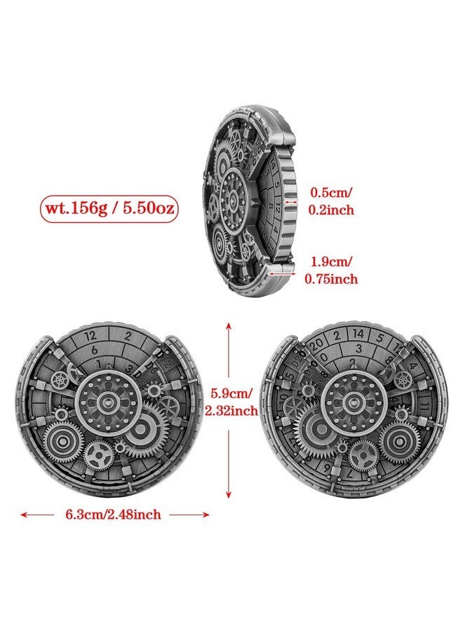 Keller & Weber Spinner DND Dice Set, 7-in-1 Metallic D&D Dice, Gear Roulette Dice Spinner for DND Dice Set, D&D Gifts with Gift Box, Father's Day, Role Playing Game Board Game Accessories, Silver - Image 5