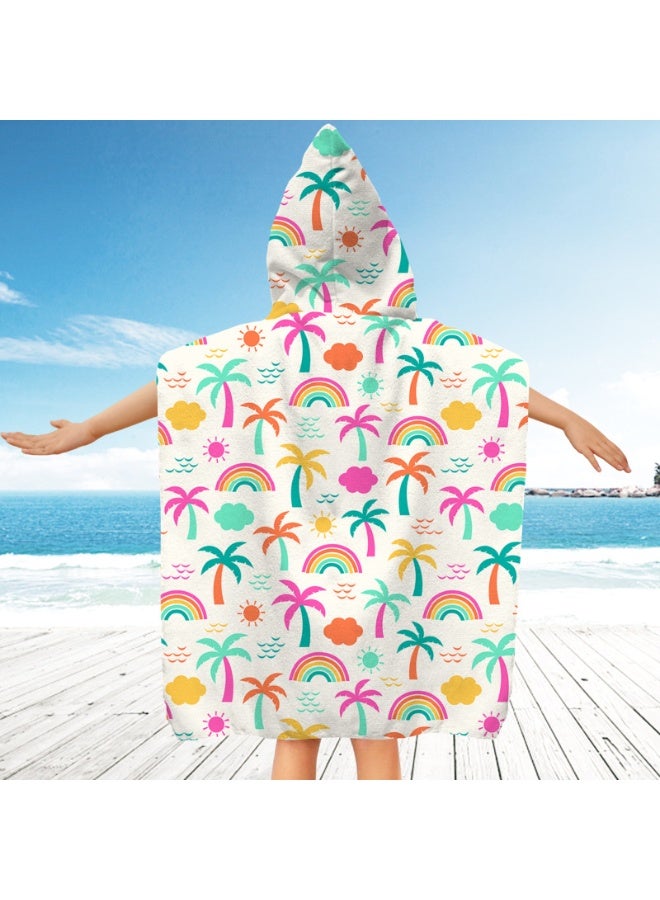 NIBEMINENT Kids Hooded Towel Cape - Microfiber Swim & Beach Bathrobe, Super Absorbent & Quick-Dry Towel for Children (60x60cm) - Image 1