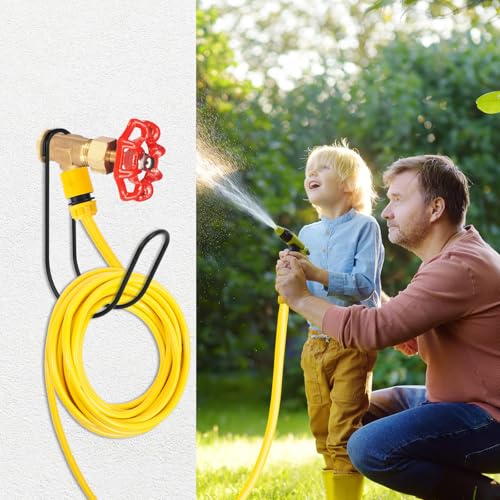 Yoniccal Garden Hose Holder Water Hose Hanger Wall Mounted304Stainless Steel Solid Hose Hook Holds Up to 50Ft Garden Hose Expandable Hose Water HoseChrome 2pcs - Image 3