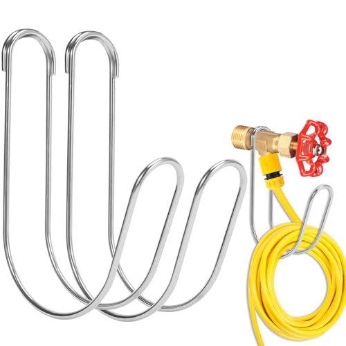 Yoniccal Garden Hose Holder Water Hose Hanger Wall Mounted304Stainless Steel Solid Hose Hook Holds Up to 50Ft Garden Hose Expandable Hose Water HoseChrome 2pcs - Image 1