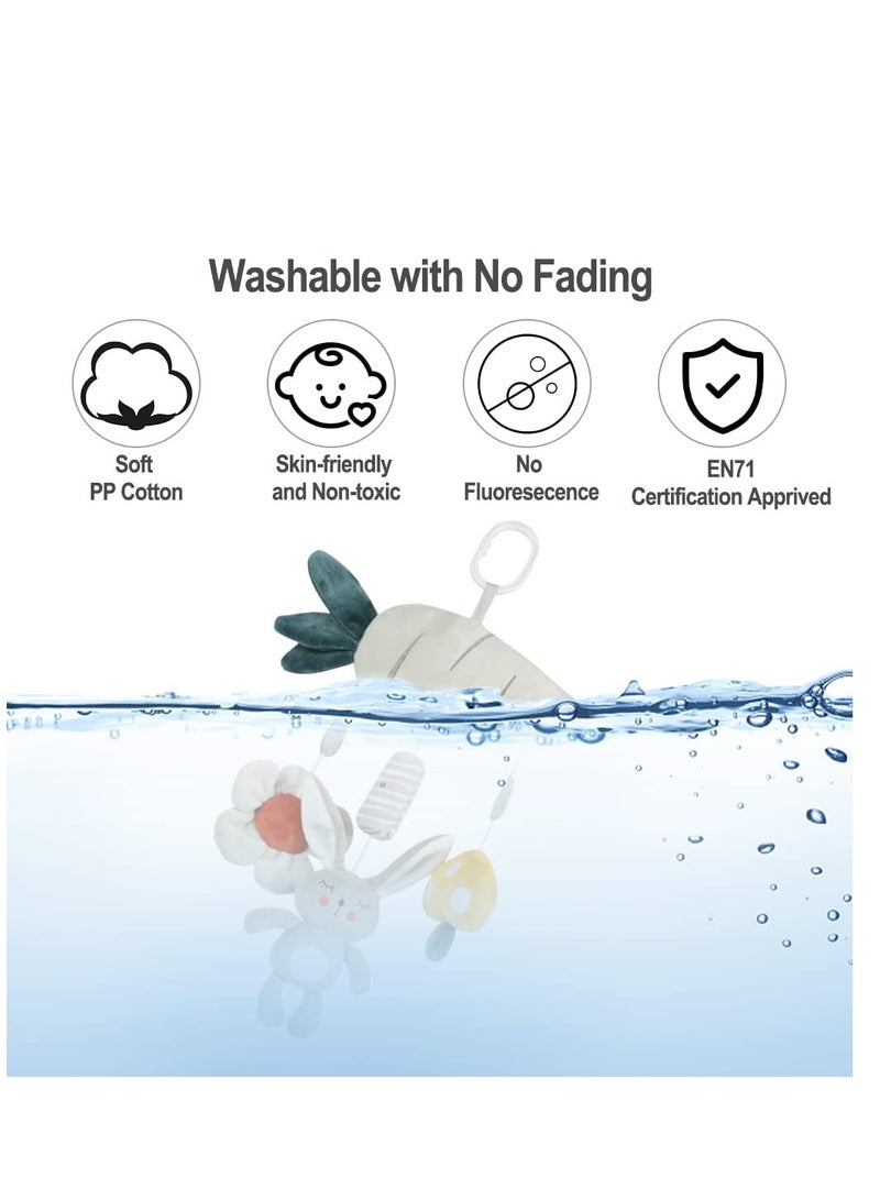 Excefore Baby Hanging Rattles Toys Activity Rabbit Plush Animal Wind Chime Sensory Toy with BB Squeaker Safety for Newborn Babies Toddlers  Shower Gift - Image 3