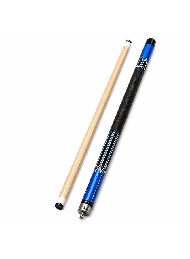 25331-3 Professional Billiard Cue Stick 57 Inch / 145CM Wooden Pool Cue With Premium Tip & Screw Joint Blue Black Design - Image 1