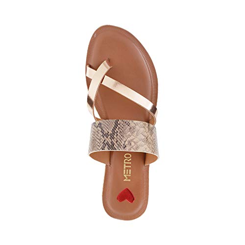 Metro Women's Chikoo Faux Leather Strappy Fashion Slip-Ons UK/4 EU/37 (32-998) - Image 4
