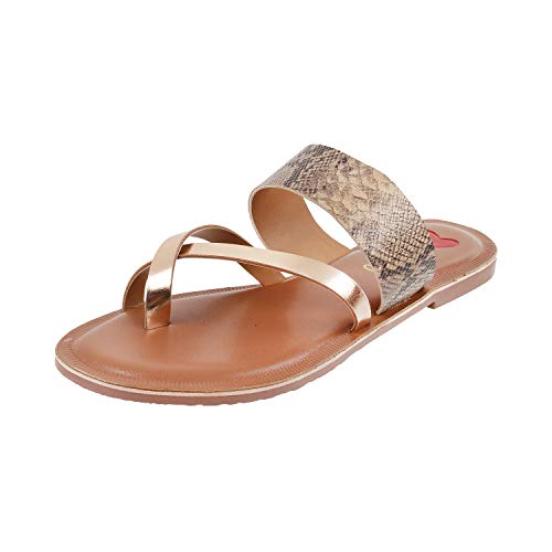 Metro Women's Chikoo Faux Leather Strappy Fashion Slip-Ons UK/4 EU/37 (32-998) - Image 1