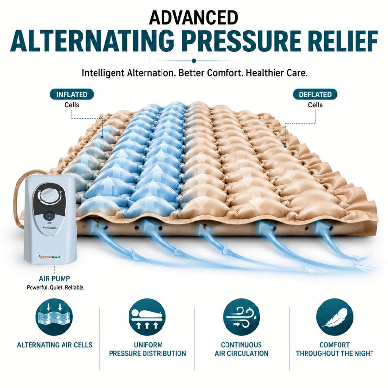 AmbiTech Anti-decubitus Anti-bedsore Air Mattress with Compressor Alternating Pressure System - Image 4