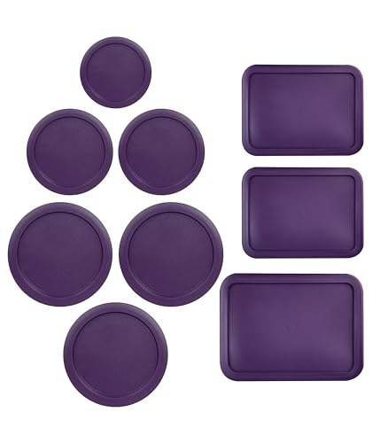 MRX Solutions Replacement Lids for Pyrex Glass Food Storage Containers Rectangular (1) 1-Cup (2) 2-Cup (2) 4-Cup (1) 7-Cup (2) 3-Cup (1) 6-Cup Round Rectangle (Purple) - Image 5