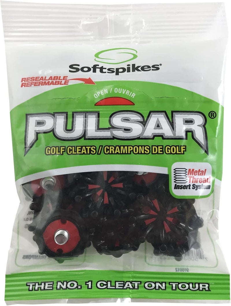 SOFTSPIKES unisex adult Small Metal Pulsar Golf Cleats, Black, Clamshell US - Image 1