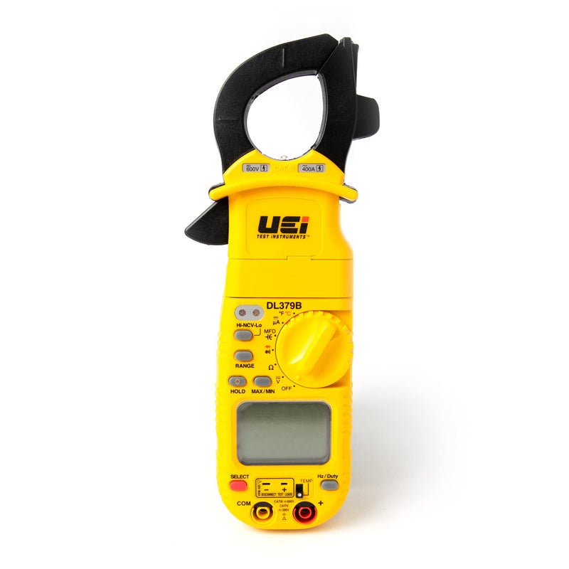 UEi Test Instruments UEi DL379B Digital Clamp Meter Auto Ranging, HVAC Current Voltage Tester w/Magnetic Mount, Measures AC Amps AC/DC Volts Temperature Capacitance Frequency Diodes Duty Cycle Continuity Resistance NCV - Image 1