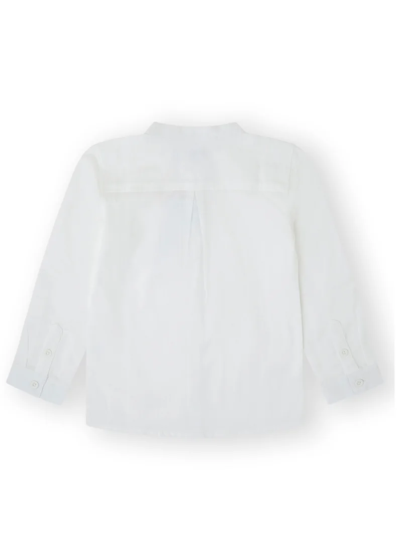 CANADA HOUSE French Toast Expandable Collar White Cotton Button Down Dress Shirt with Long Sleeves and Round Neckline for Boys