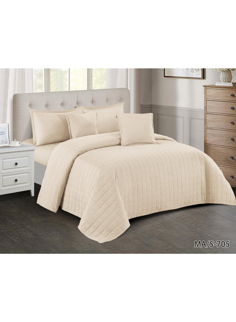 Moon Summer single and a half bed sheet, plain, compressed, consisting of 4 pieces, to give you a refreshing summer, size 170*210 cm - Image 1