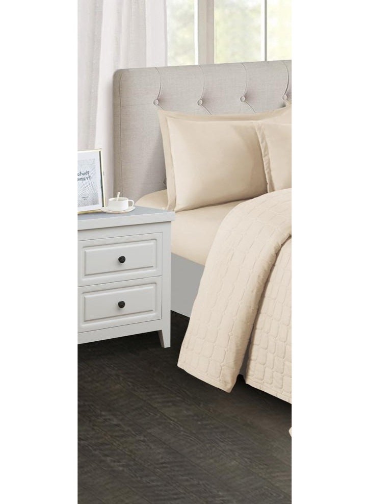 Moon Summer single and a half bed sheet, plain, compressed, consisting of 4 pieces, to give you a refreshing summer, size 170*210 cm - Image 2