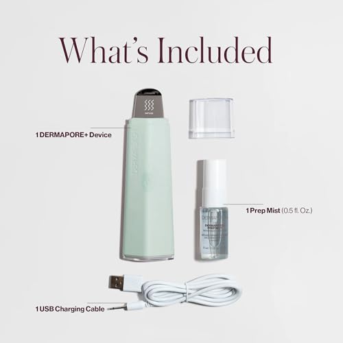 DERMAFLASH DERMAPORE+ Skin Care Device, Ultrasonic 2-in-1 Pore Extractor and Skincare Infuser, Seafoam - Image 4