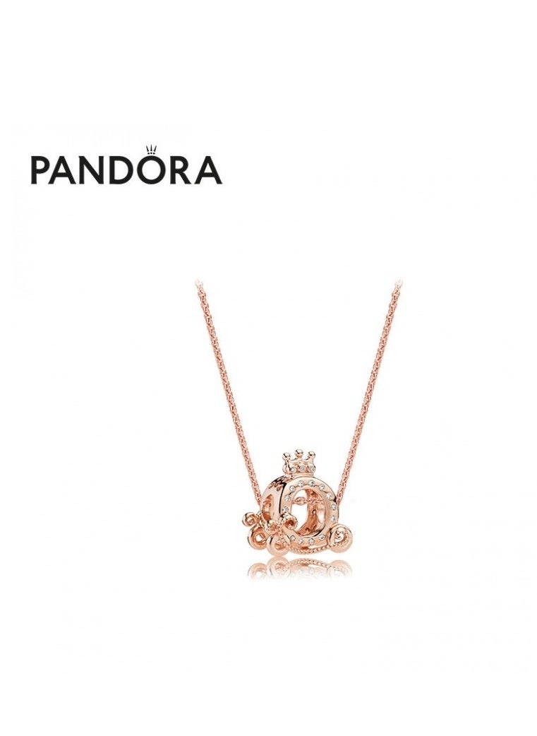 Pandora Sparkling Crown Carriage Necklace