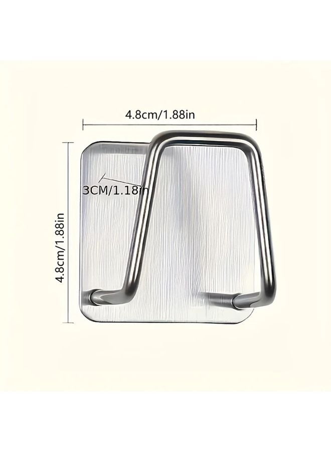 Random Color Stainless Steel Sponge and Washbasin Holder Rust Proof Self Adhesive Wall Hook - Image 1