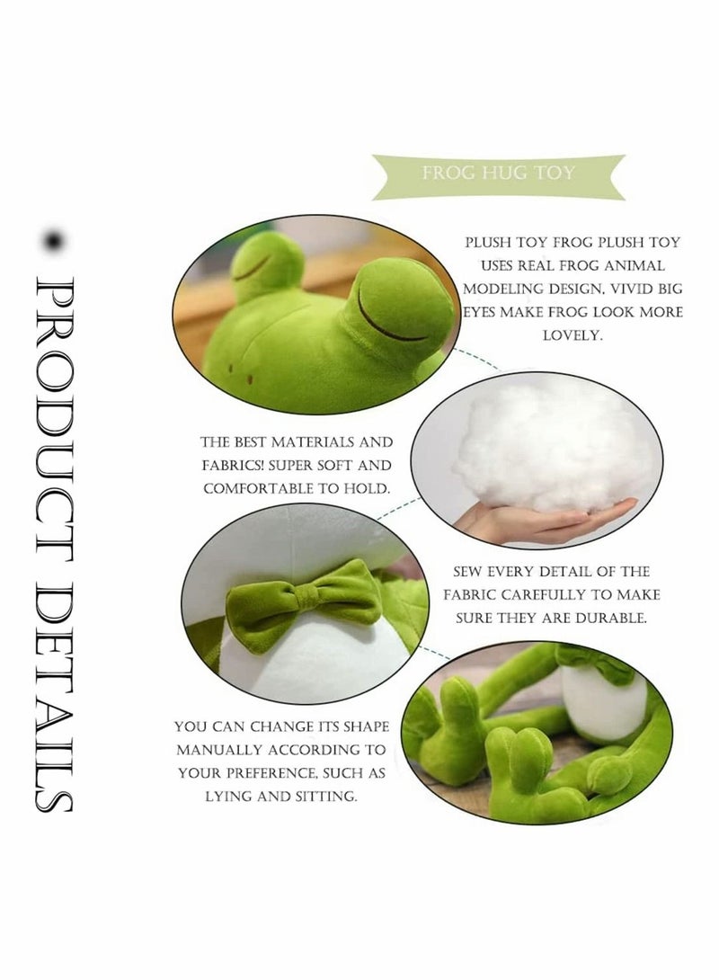 SYOSI Frog Plush Toy, Stuffed Animal Throw Plushie Pillow Doll, Soft Frog Plushies with Long Legs, Realistic Green Fluffy Friend Hugging Cushion for Boys Girls Birthday Party Home Office Decor (15 Inch) - Image 3