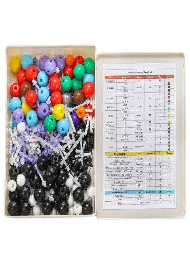 SOUJOY 444 Pcs Chemistry Molecular Model for Building Organic and Inorganic Structures, 3D Visual Science Learning Set with Atoms Bonds, Links and Short Link Remover Tool for Students, Teachers - Image 4