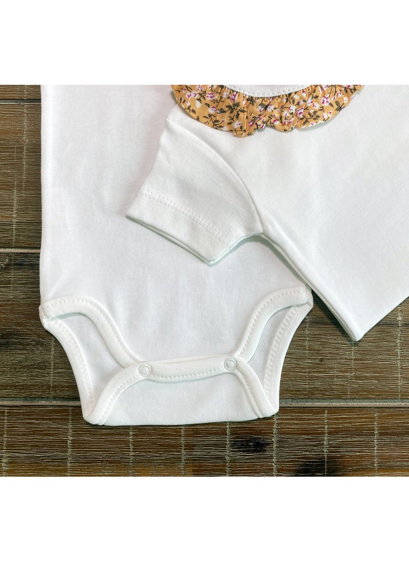 LADI Baby Girl Short Sleeves Bodysuit Ruffle Neck Model Onesie Set (Pack of 2)multi-colors  - Image 4
