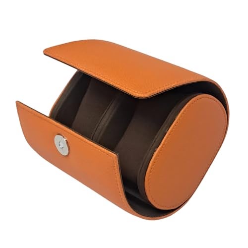 essart Luxury Watch Roll Case – Travel Watch Organizer-Watch Travel Case for 2 Watches | PU Leather Portable Gift Box for Watch Collectors Orange Color - Image 1