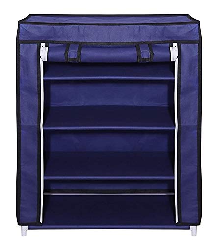 LookNSnap Iron, PP 4 Shelves Shoe Cabinet (Blue) - Image 2